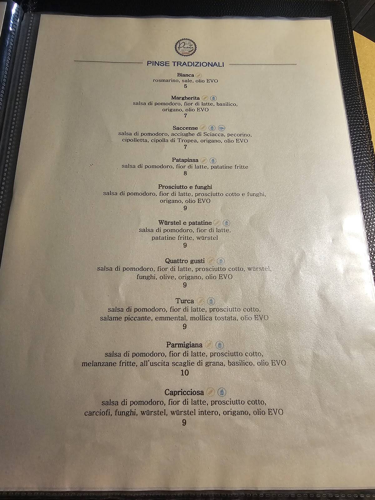 Menu di La bella pinsata 