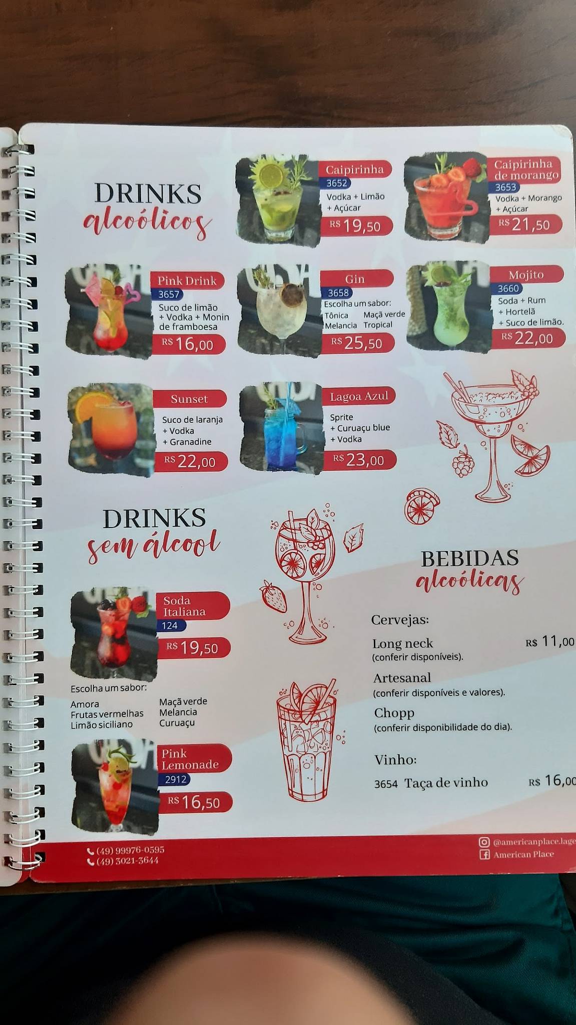 American Place cardápio