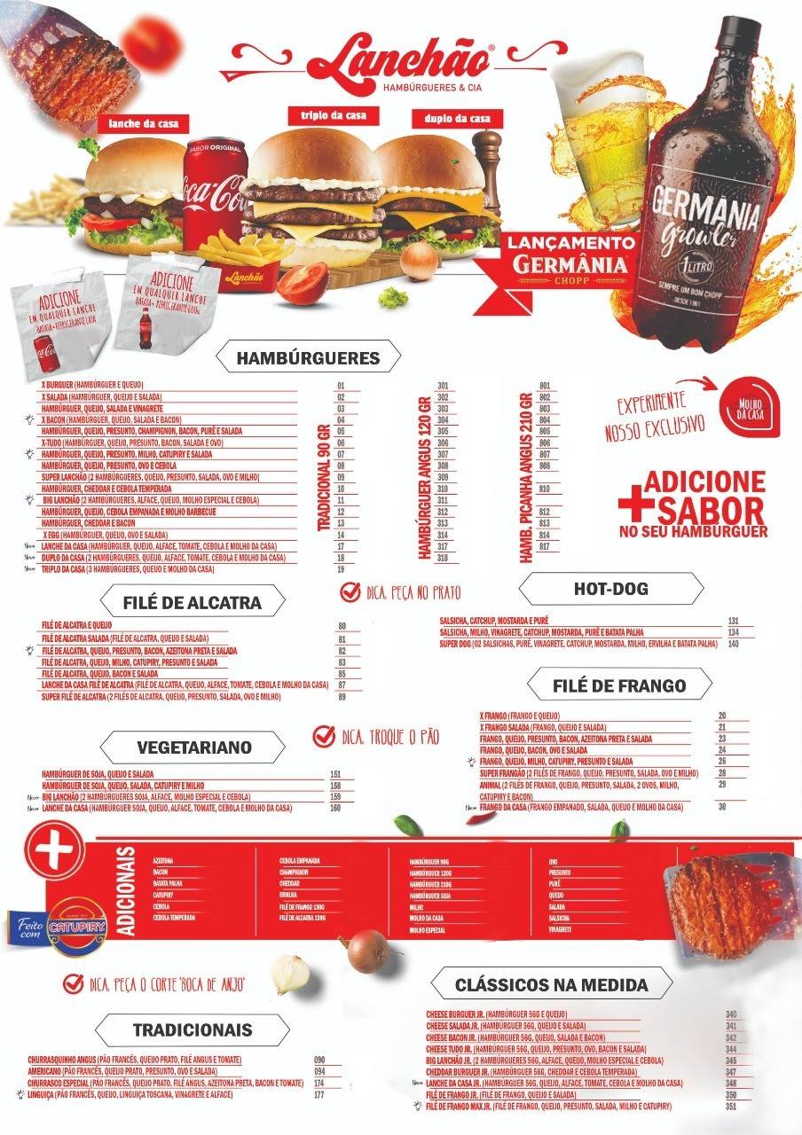 Lanchão & Cia cardápio