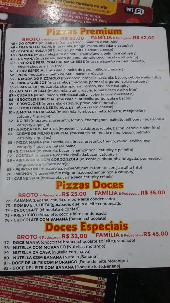 Lanchonete Lanche Mania cardápio