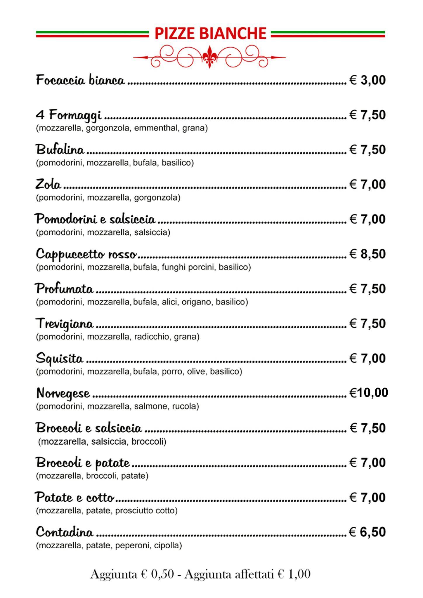 Menu di Pizzeria Malu' 