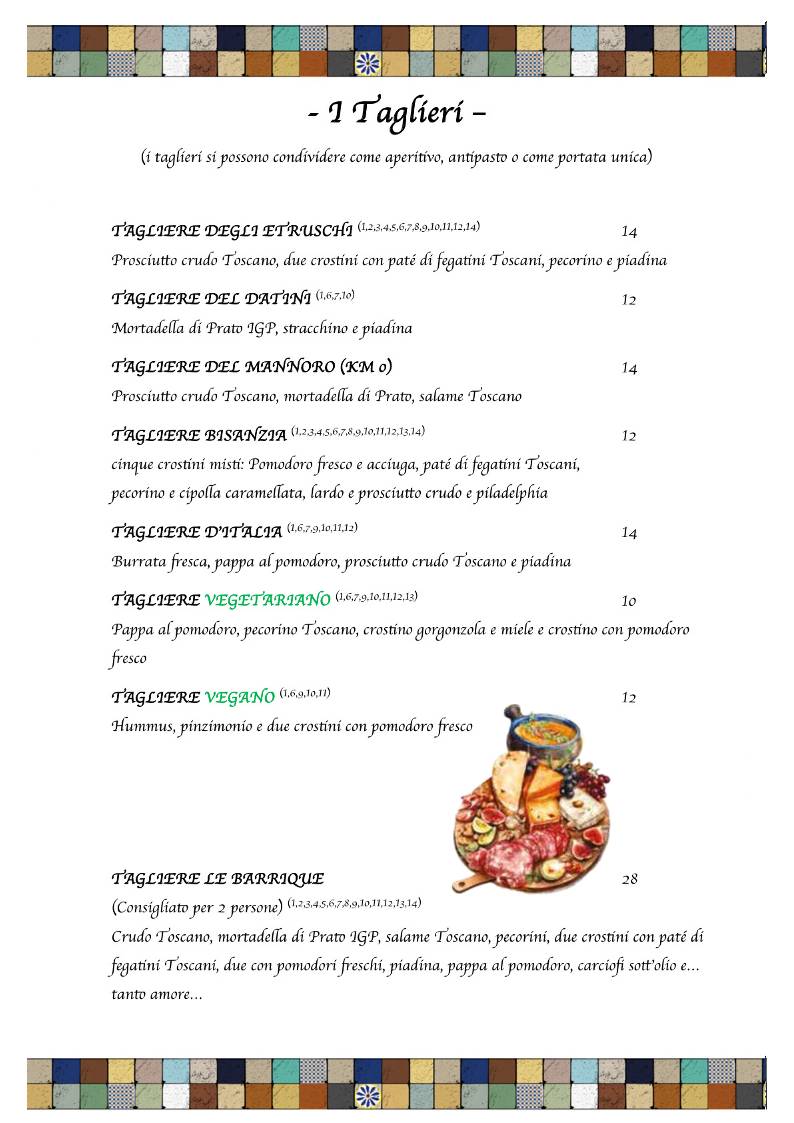 Menu di Le Barrique Wine Bar 