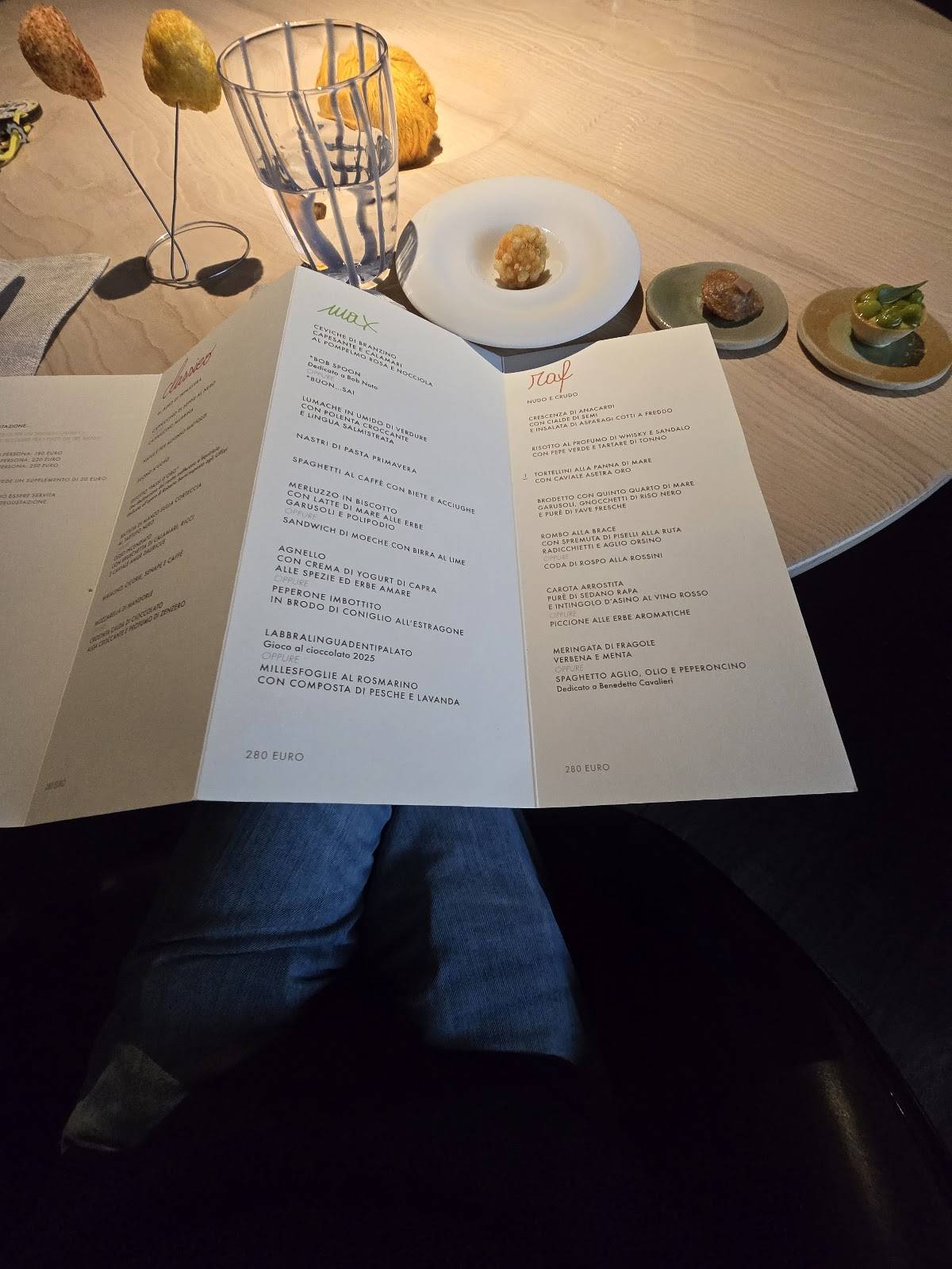 Menu di Le Calandre 