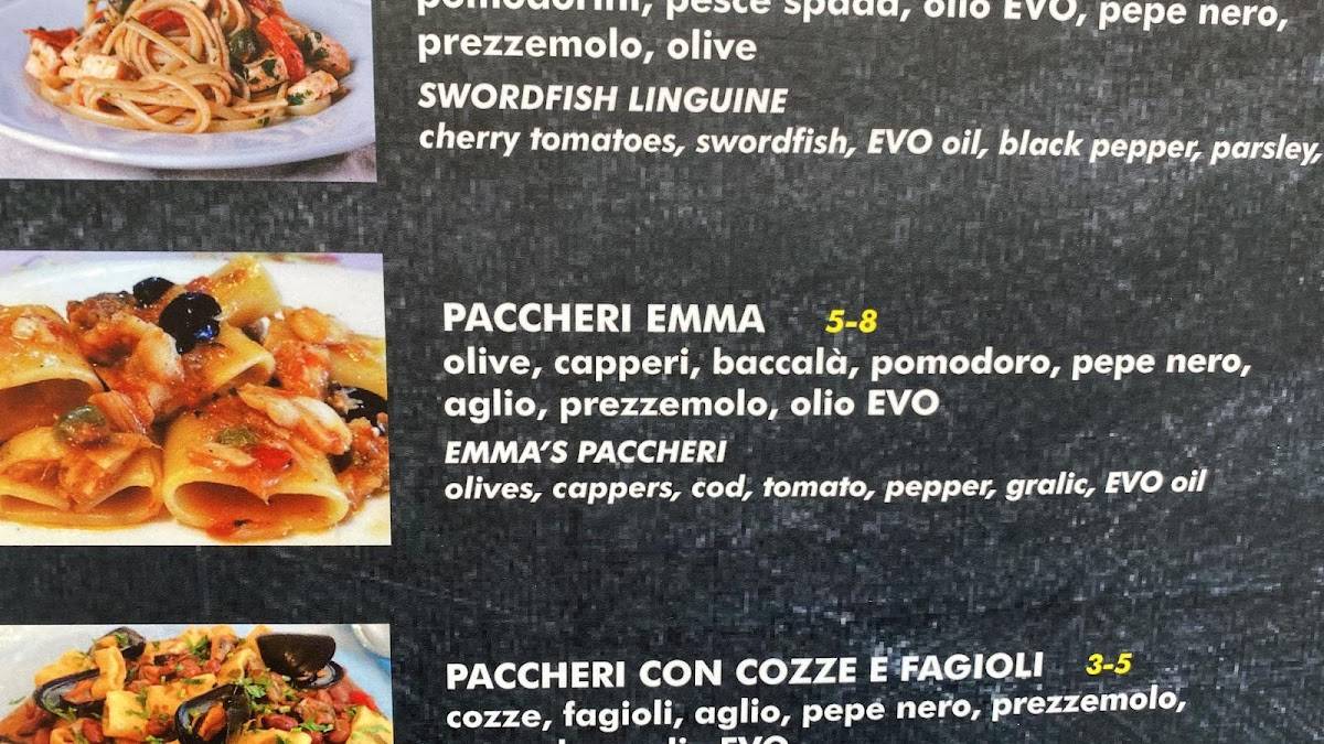 Menu di Ristorante Trattoria Emma 