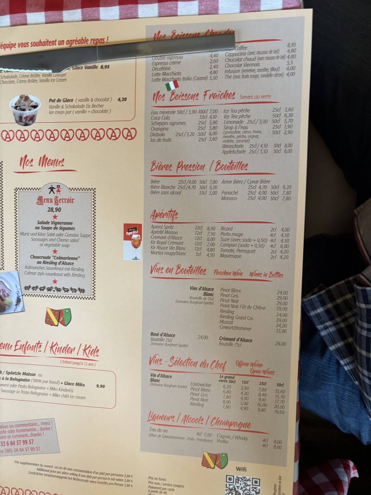 Menu de Le Stam Winstub