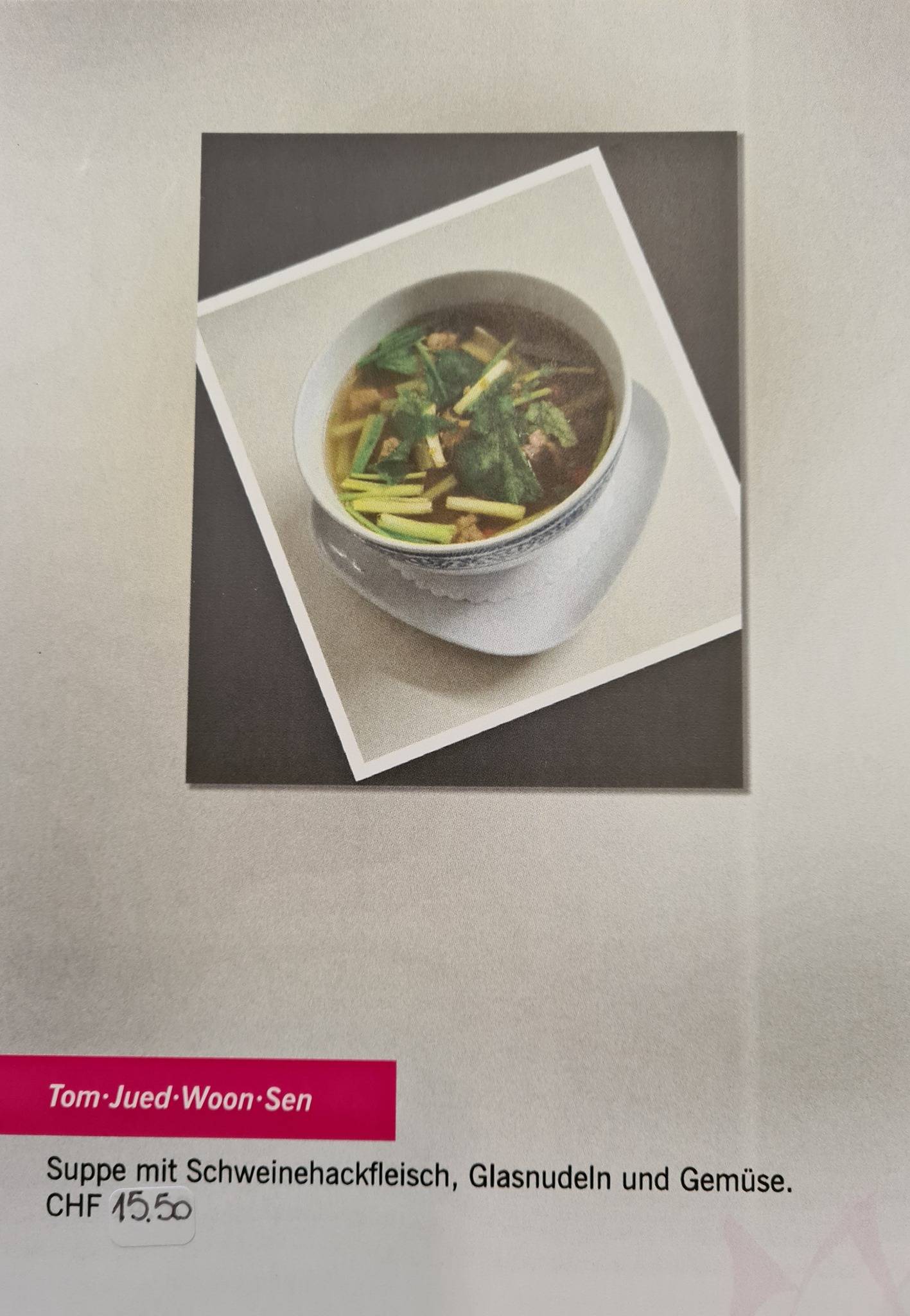 Menu di Lee's Thai Im Tempel Buchenstrasse 13 in Herisau Appenzell 