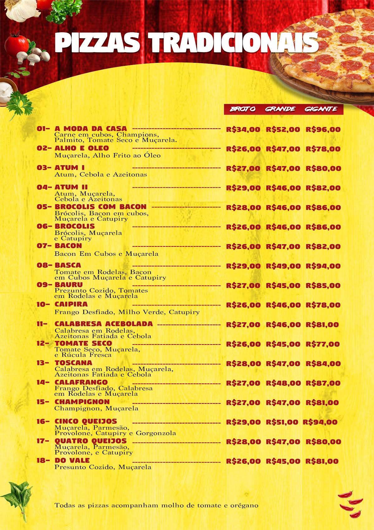 Lello's Pizza cardápio