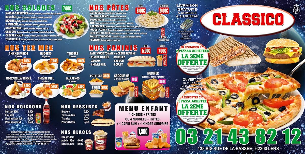 Menu de Le Classico
