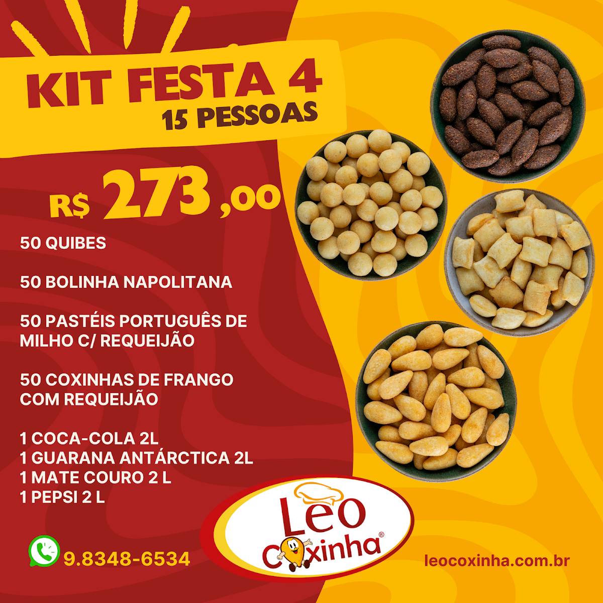 Léo Coxinha cardápio