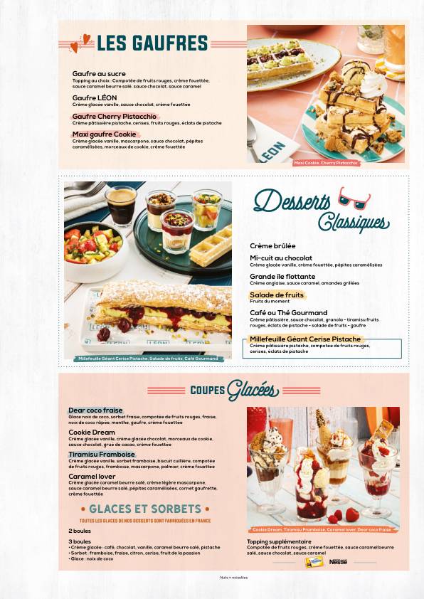 Menu de Léon Seafood & Cocktails - Cholet