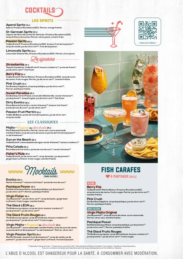 Menu de Léon Seafood & Cocktails - Cholet