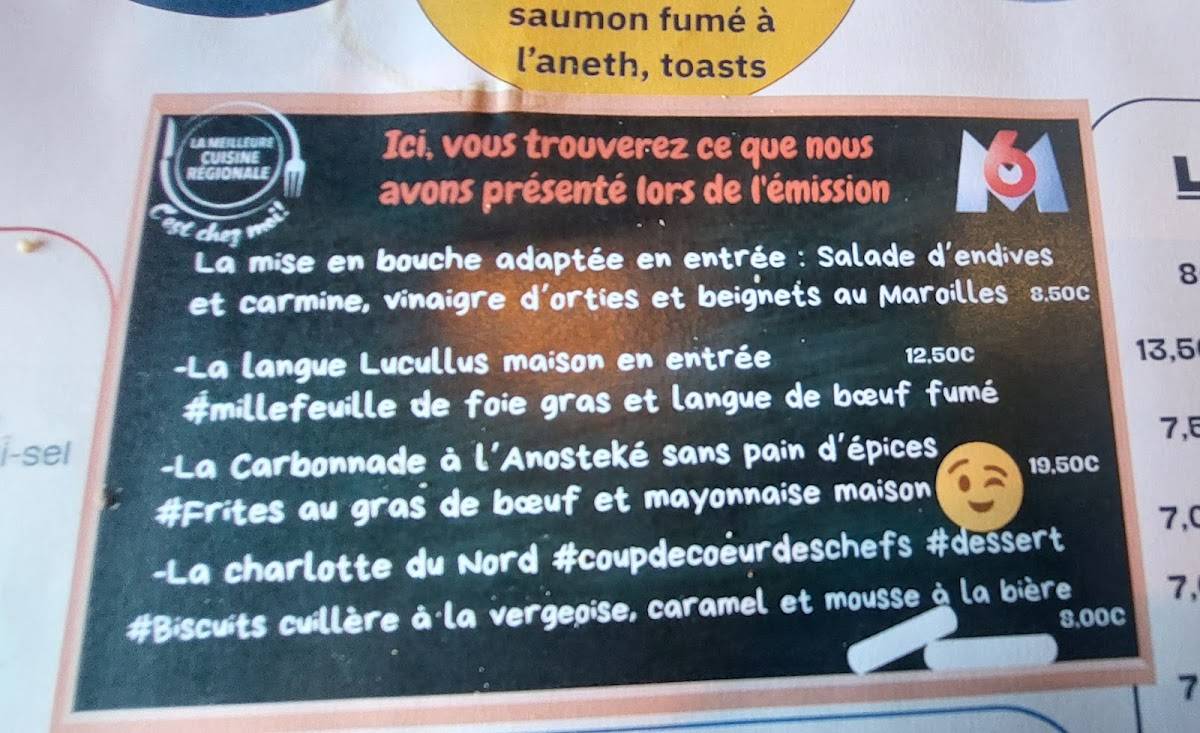 Menu de L'hélice Restaurant