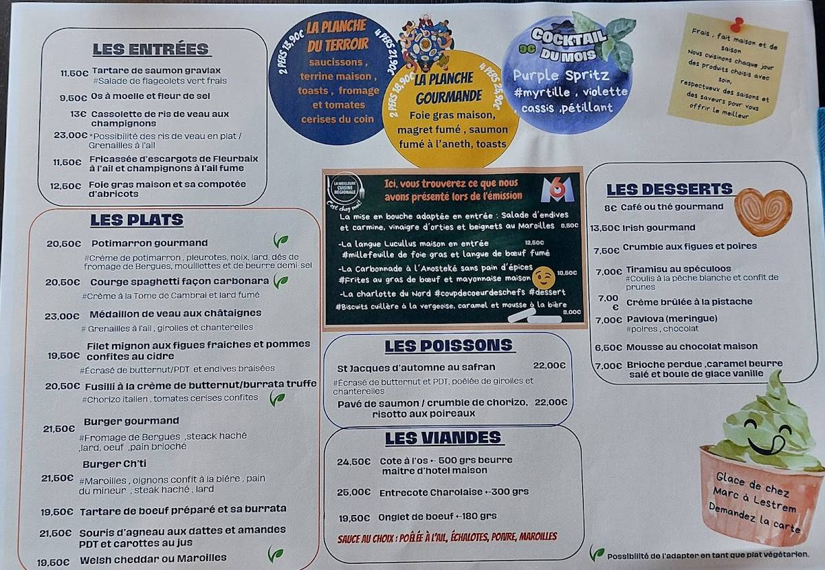 Menu de L'hélice Restaurant