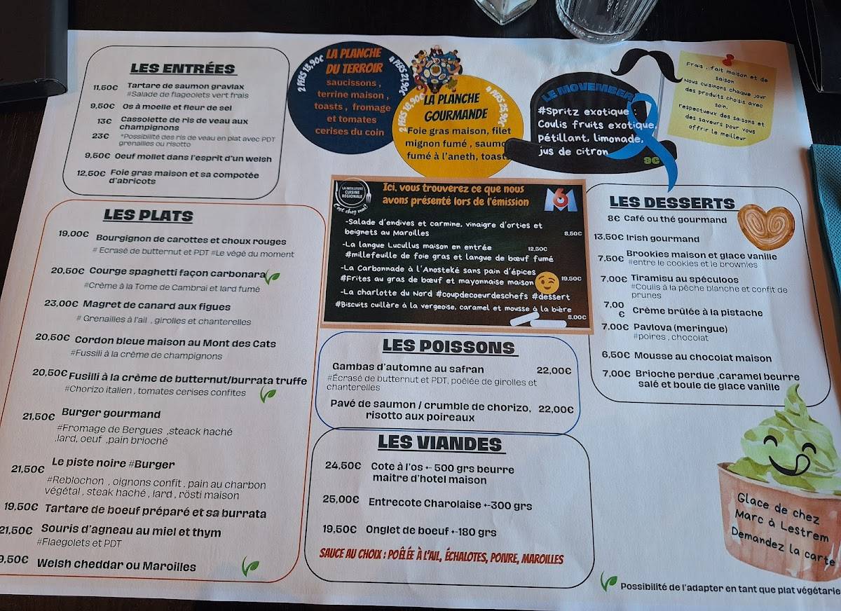 Menu de L'hélice Restaurant