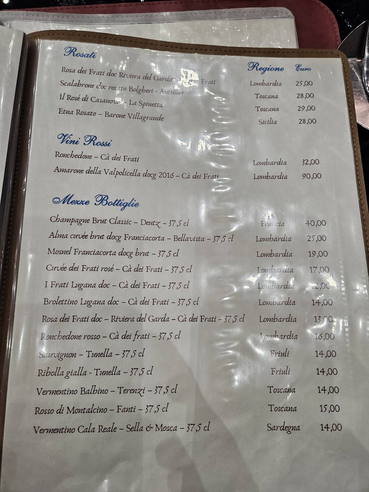 Menu di Maremio 