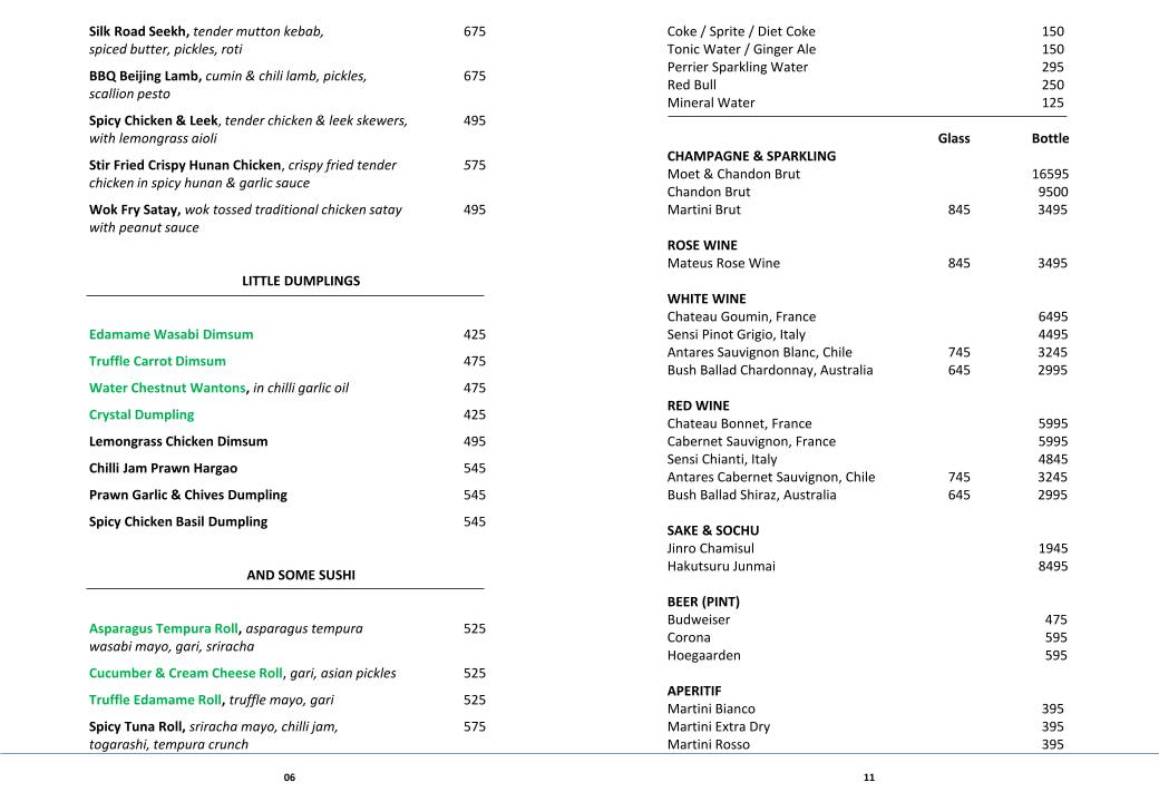 Little Bit Sober menu