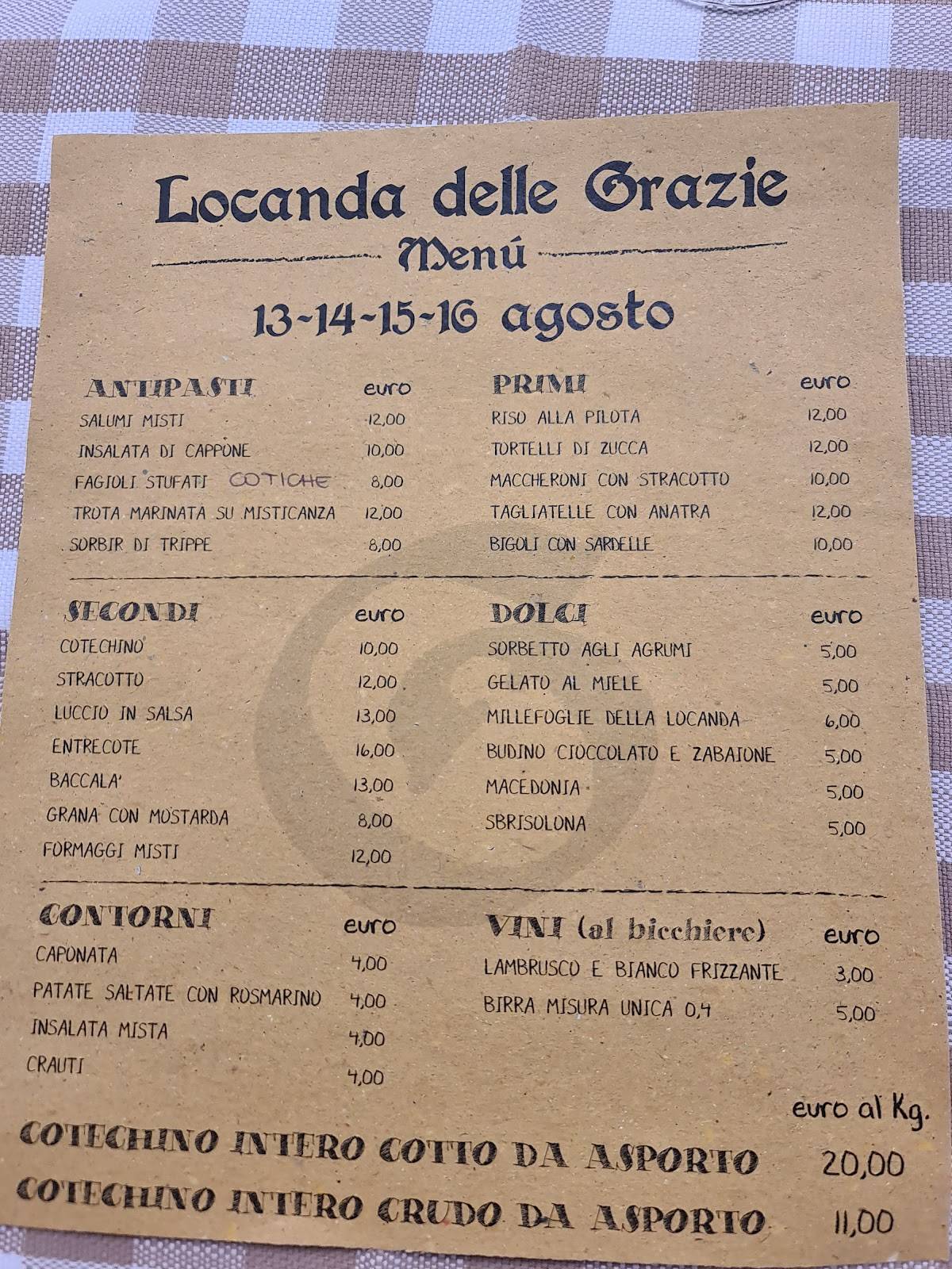 Menu Da Locanda Delle Grazie Ristorante Curtatone Piazzale Santuario