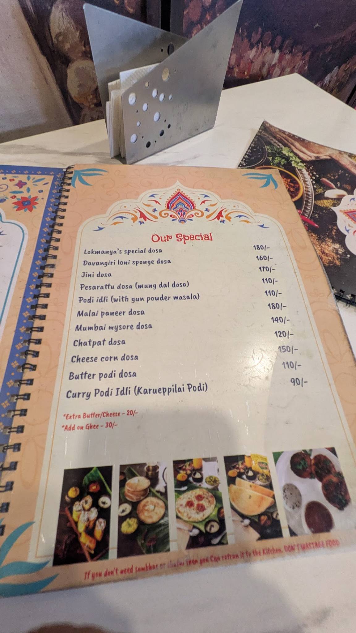 Lokmanya's South Indian Cafe menu