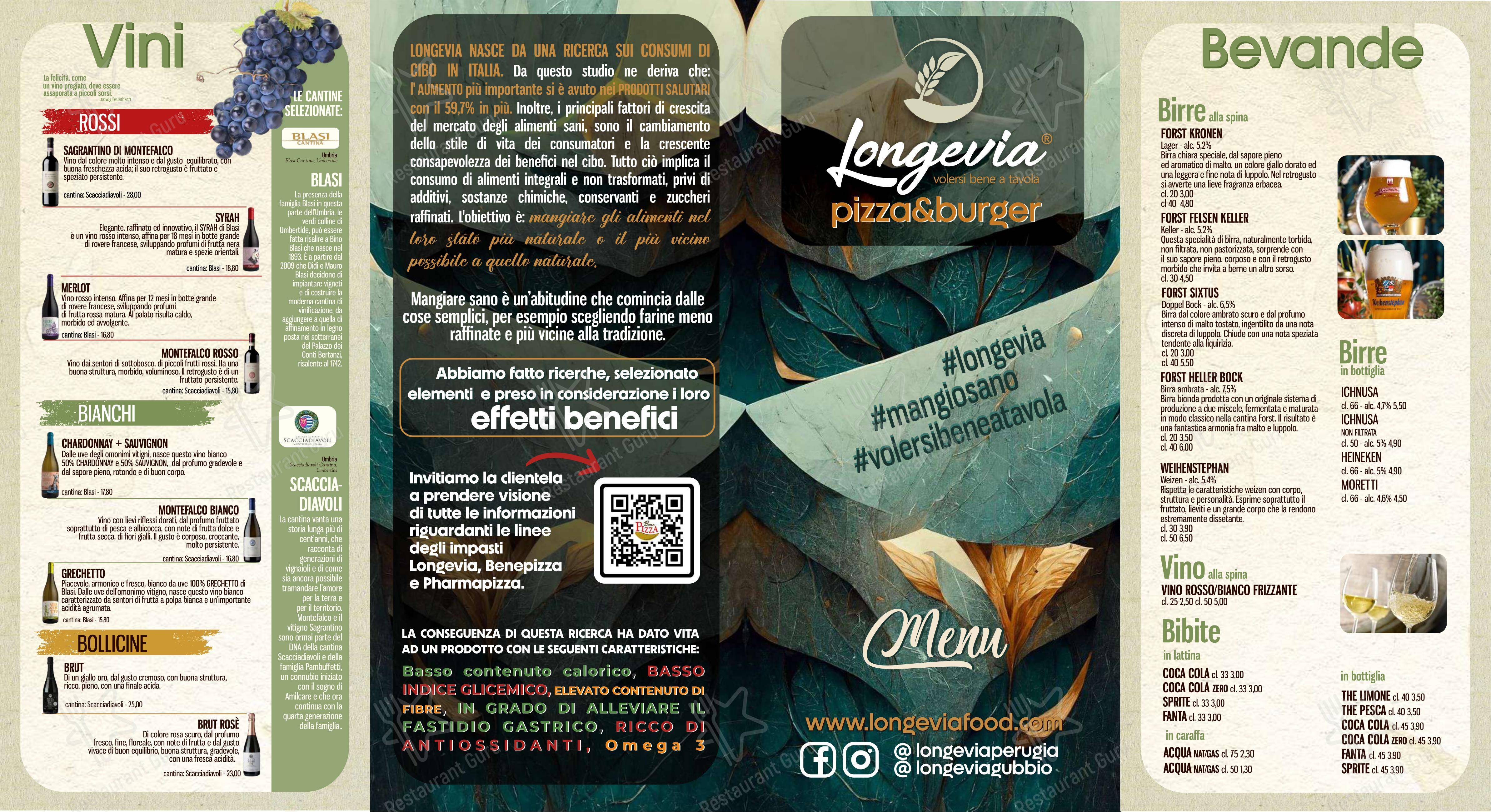 Menu per Longevia Gubbio in Gubbio