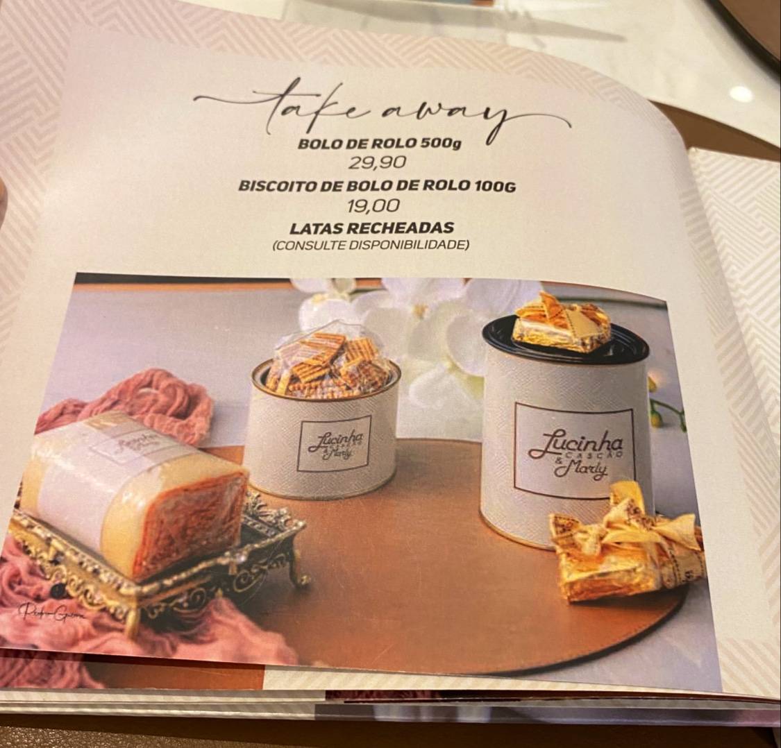 Cafeteria Lucinha Cascão e Santa Clara Shopping Recife cardápio