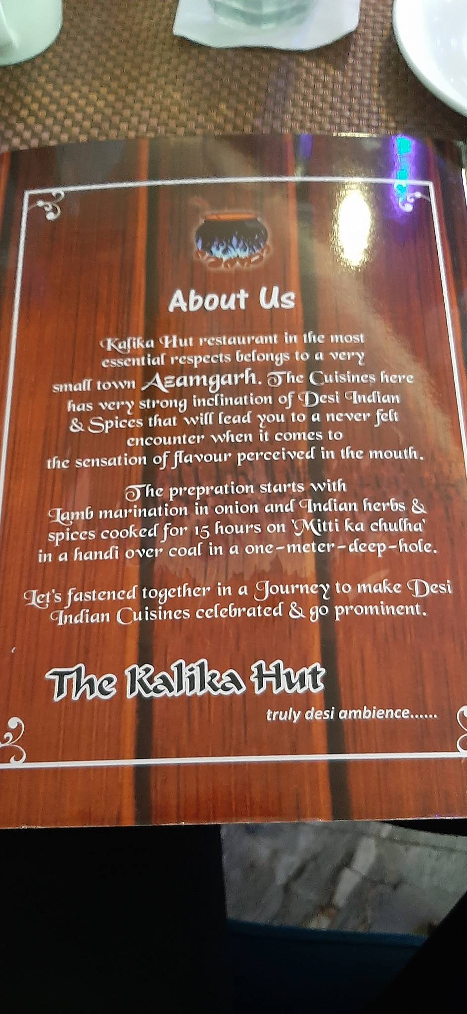 Kalika Sweets menu