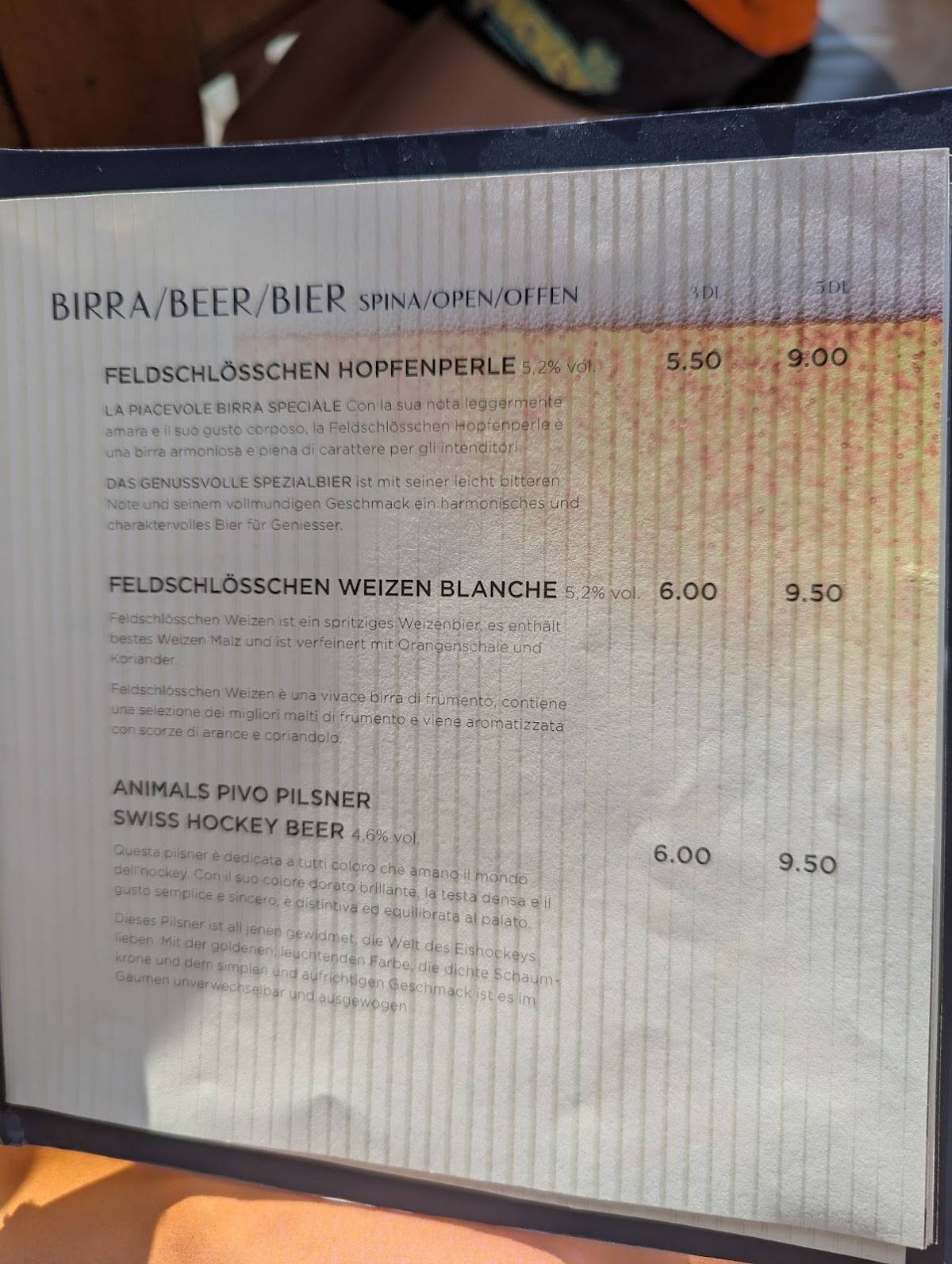 Menu di Bar Ristorante Olimpia 1845 
