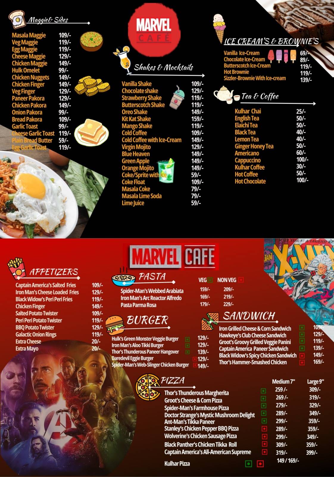 MARVEL CAFE menu