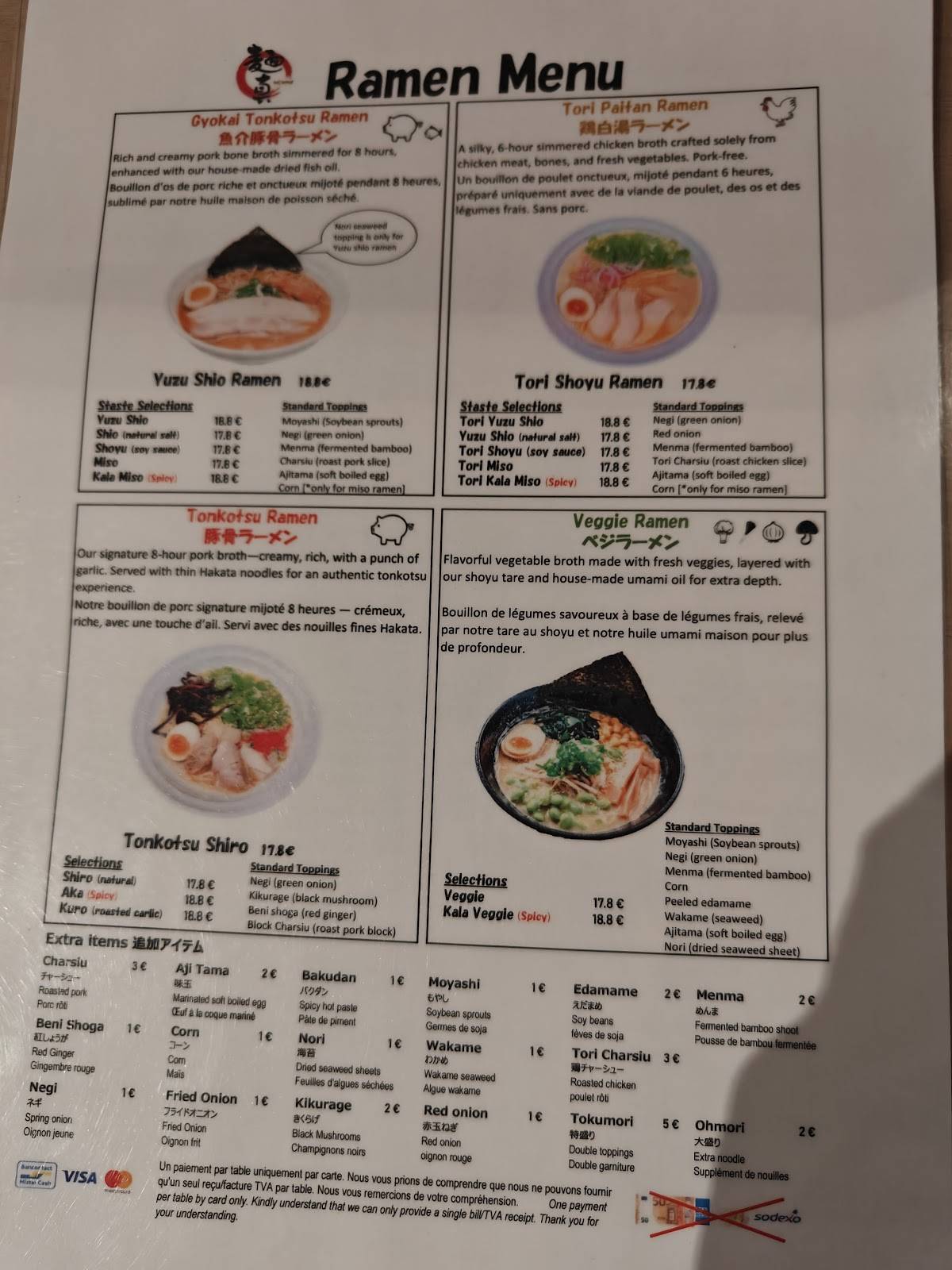Menu de Menma