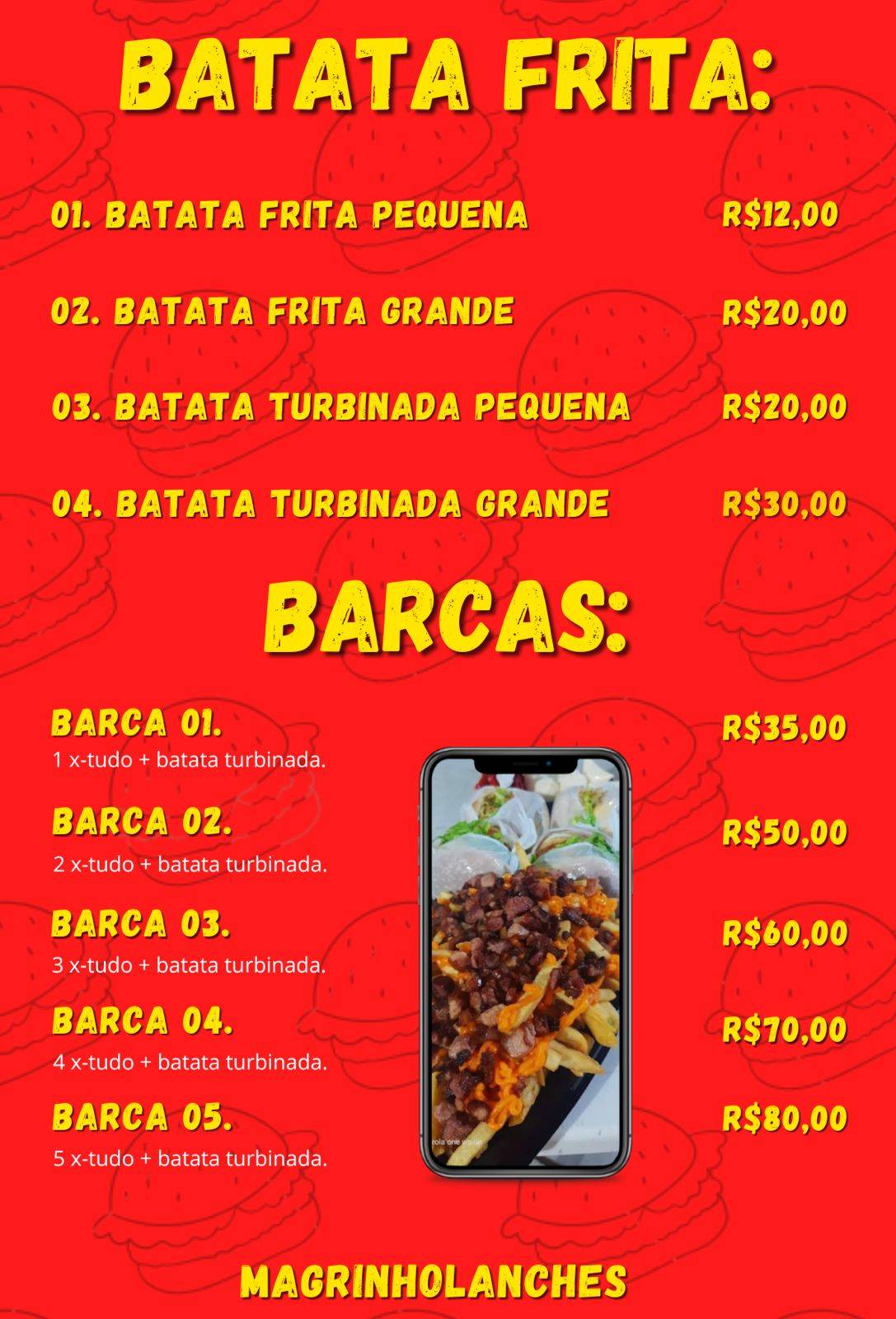 MAGRINHO LANCHES cardápio