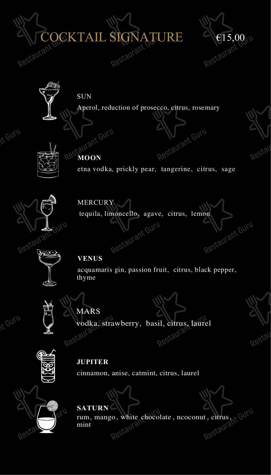 MOON in Catania - 菜单