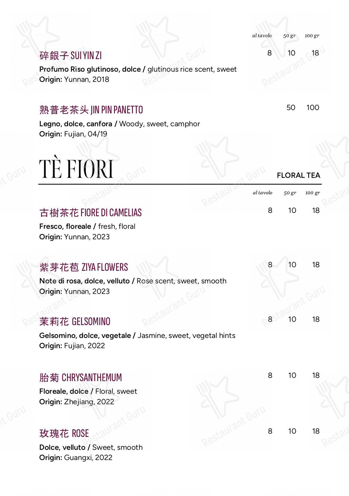 Menu di MU dimsum - Основное меню