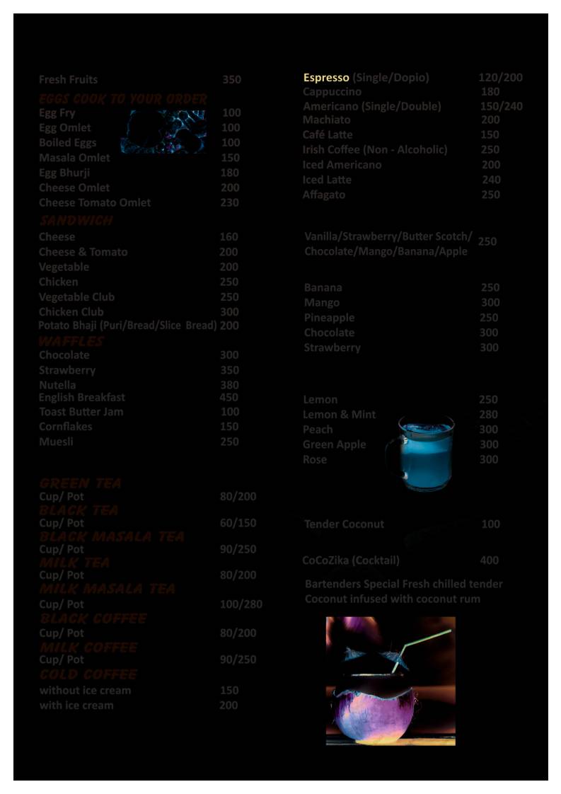 Magzika Beach Shack menu