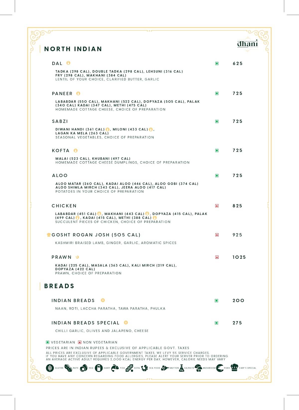 Dhani Restaurant - Kaldan Samudhra menu