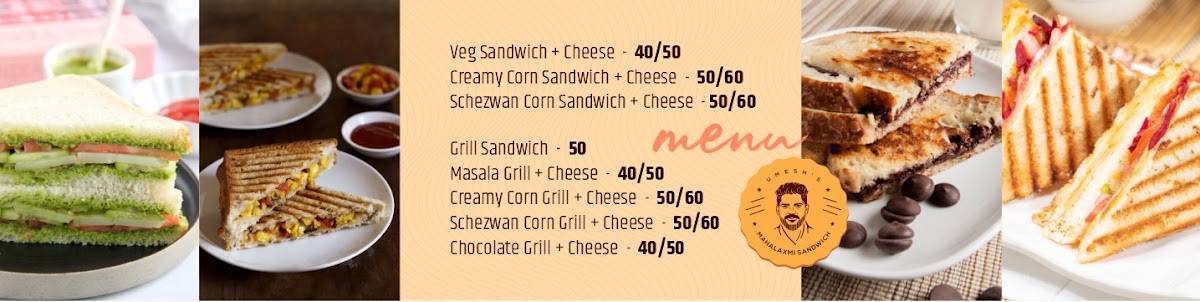 Mahalaxmi Sandwich menu