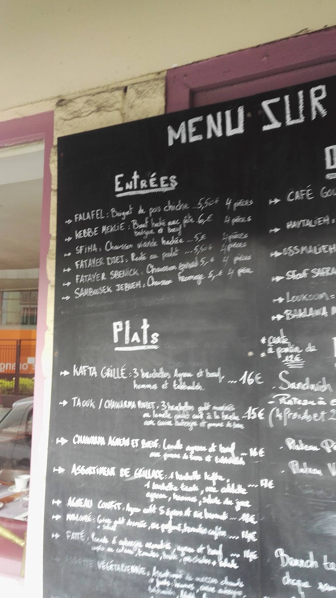 Menu de Maison Issa