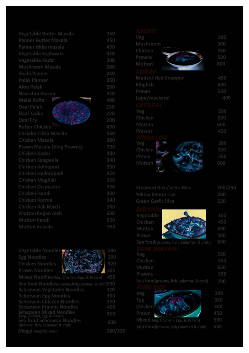 Magzika Beach Shack menu