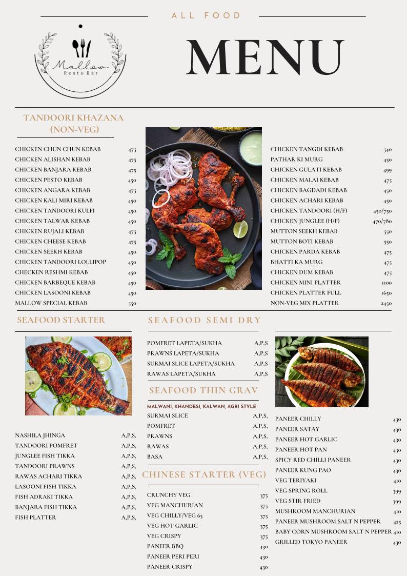 Mallow Garden Resto Bar menu