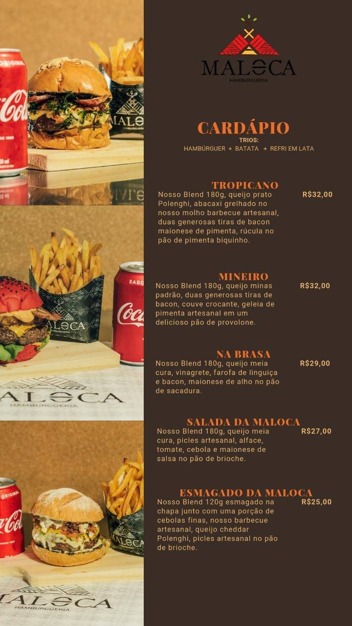 Maloca Hamburgueria cardápio
