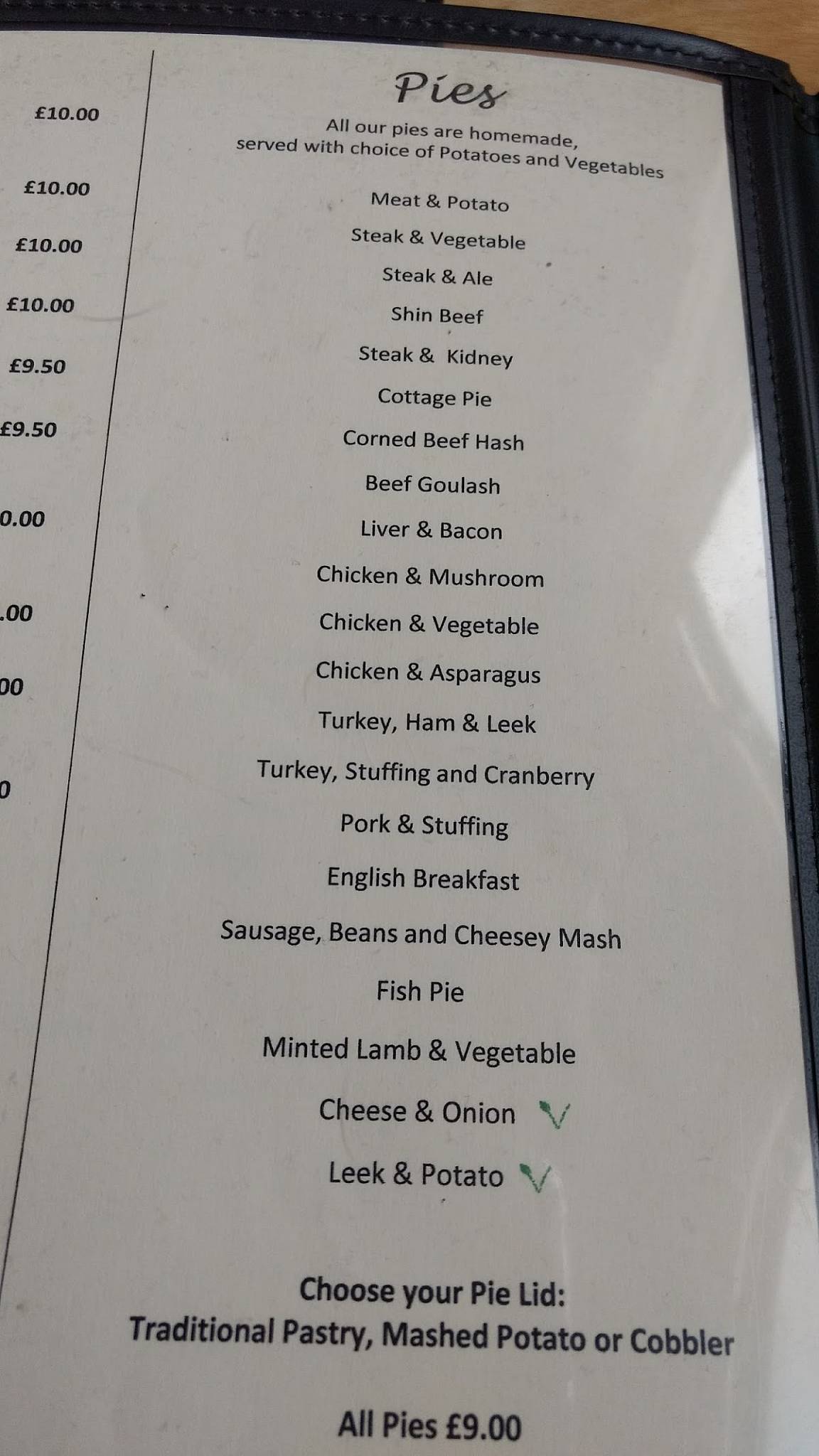 Menu at Malt Shovel pub & bar, Wakefield