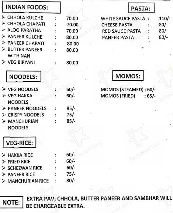 MAMA HOTEL menu