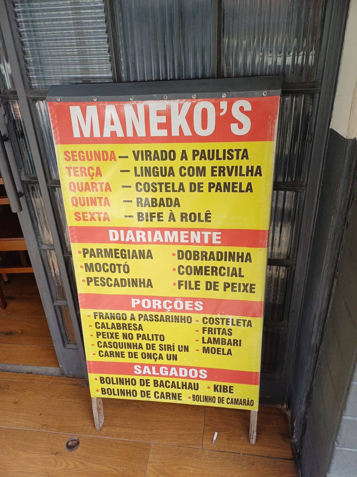 Maneko's Bar cardápio