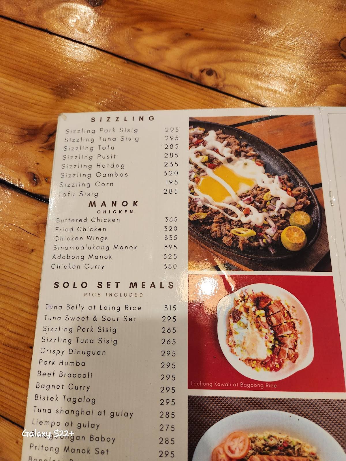 Carta del pub y bar Mang Rudy's Tuna Grill & Papaitan, Makati, Bagtikan ...