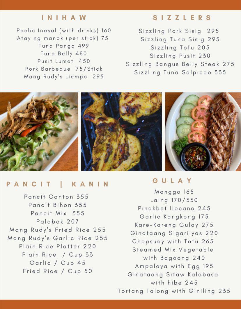 Menu at Mang Rudy's Tuna Grill & Papaitan pub & bar, Makati, Bagtikan ...