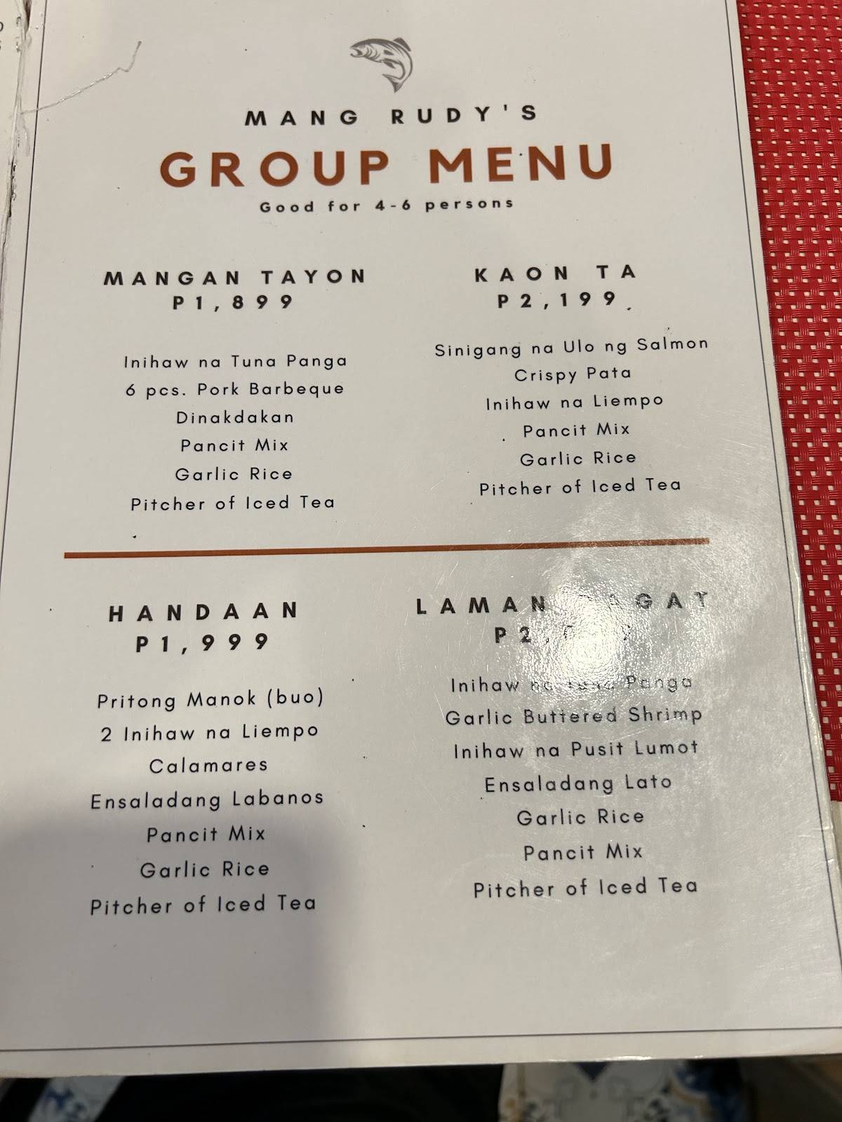 Menu at Mang Rudy's Tuna Grill & Papaitan pub & bar, Makati, Bagtikan ...