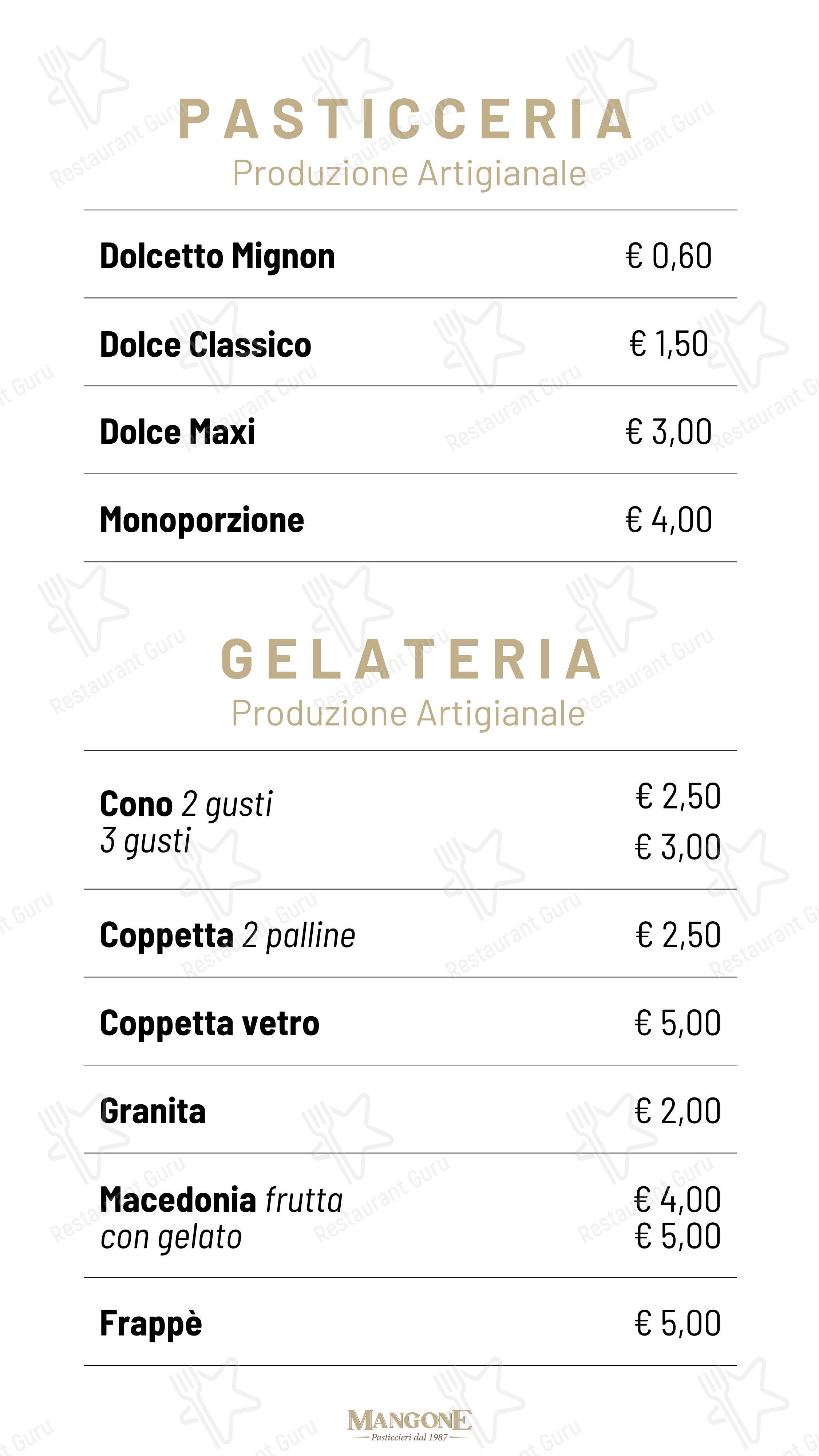 Menu di Mangone Pasticcieri - Menu