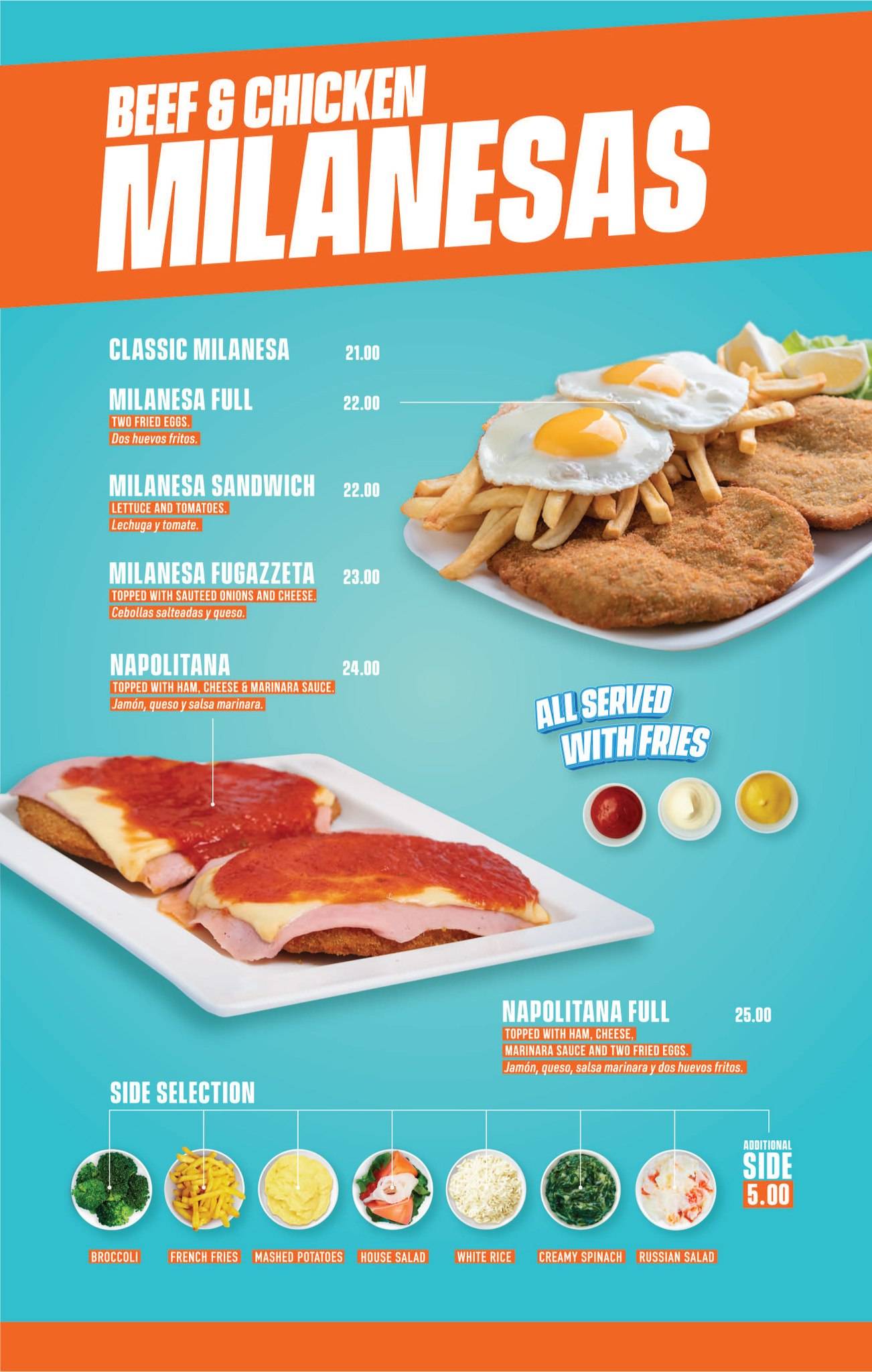 Menu at Manolo restaurant, Miami Beach, Collins Ave