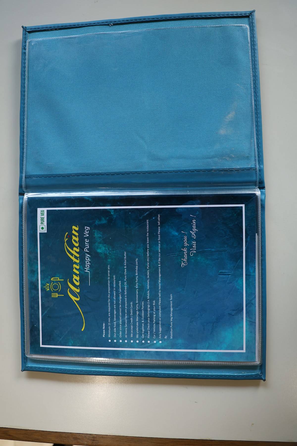 Manthan Happy Pure Veg menu