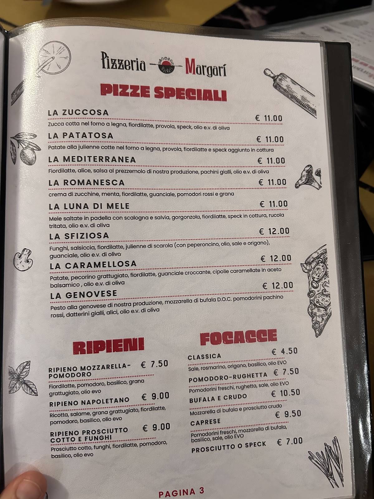Menu de Margarì