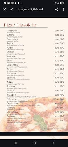 Menu di Mary Grace Sala Ricevimenti Ristorante E Pizzeria 