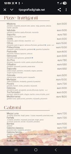 Menu di Mary Grace Sala Ricevimenti Ristorante E Pizzeria 
